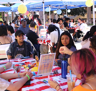 Group photo taken with SJSU Students outside the Student Union