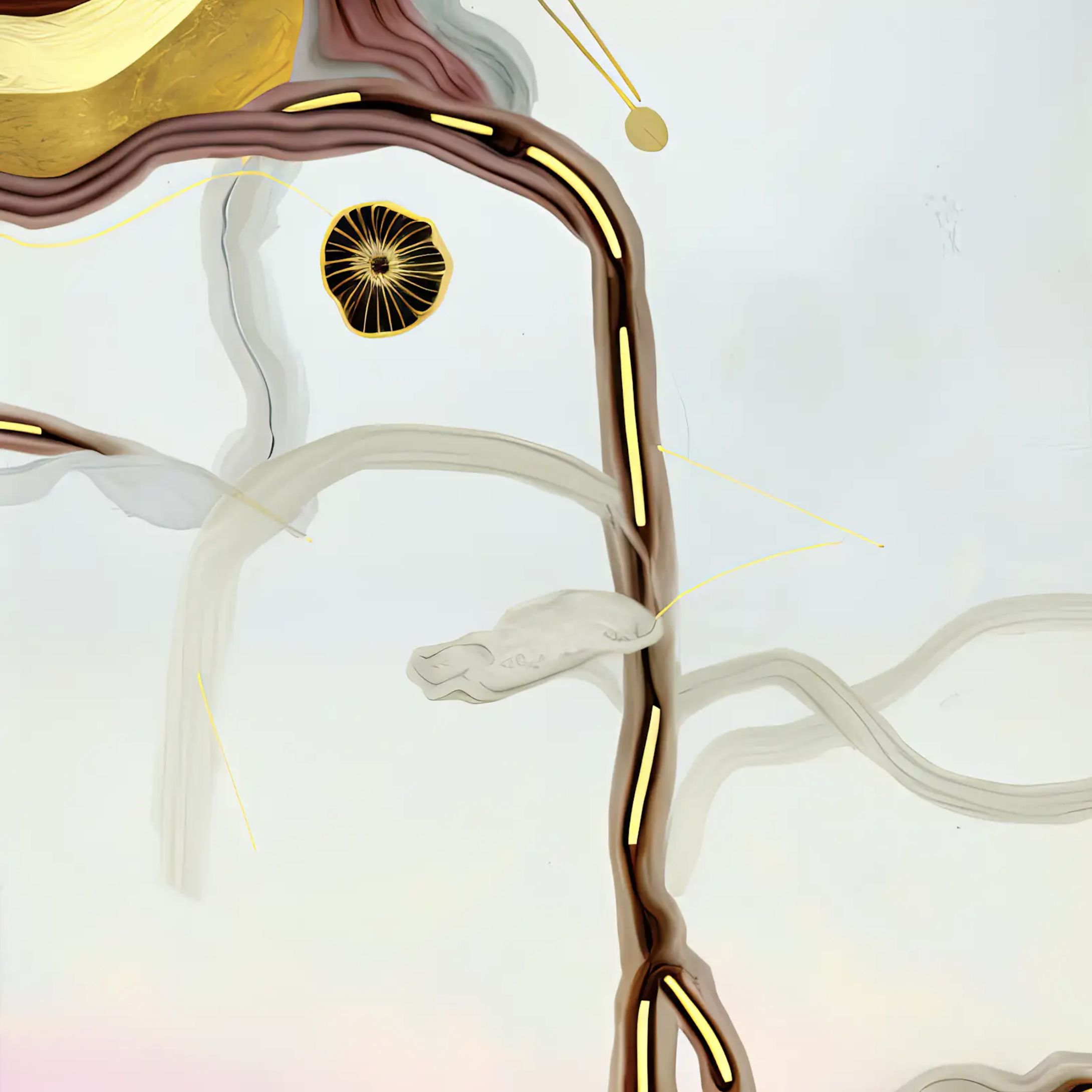 Work by Rhonda Holberton  Abstract work with colorful squiggles