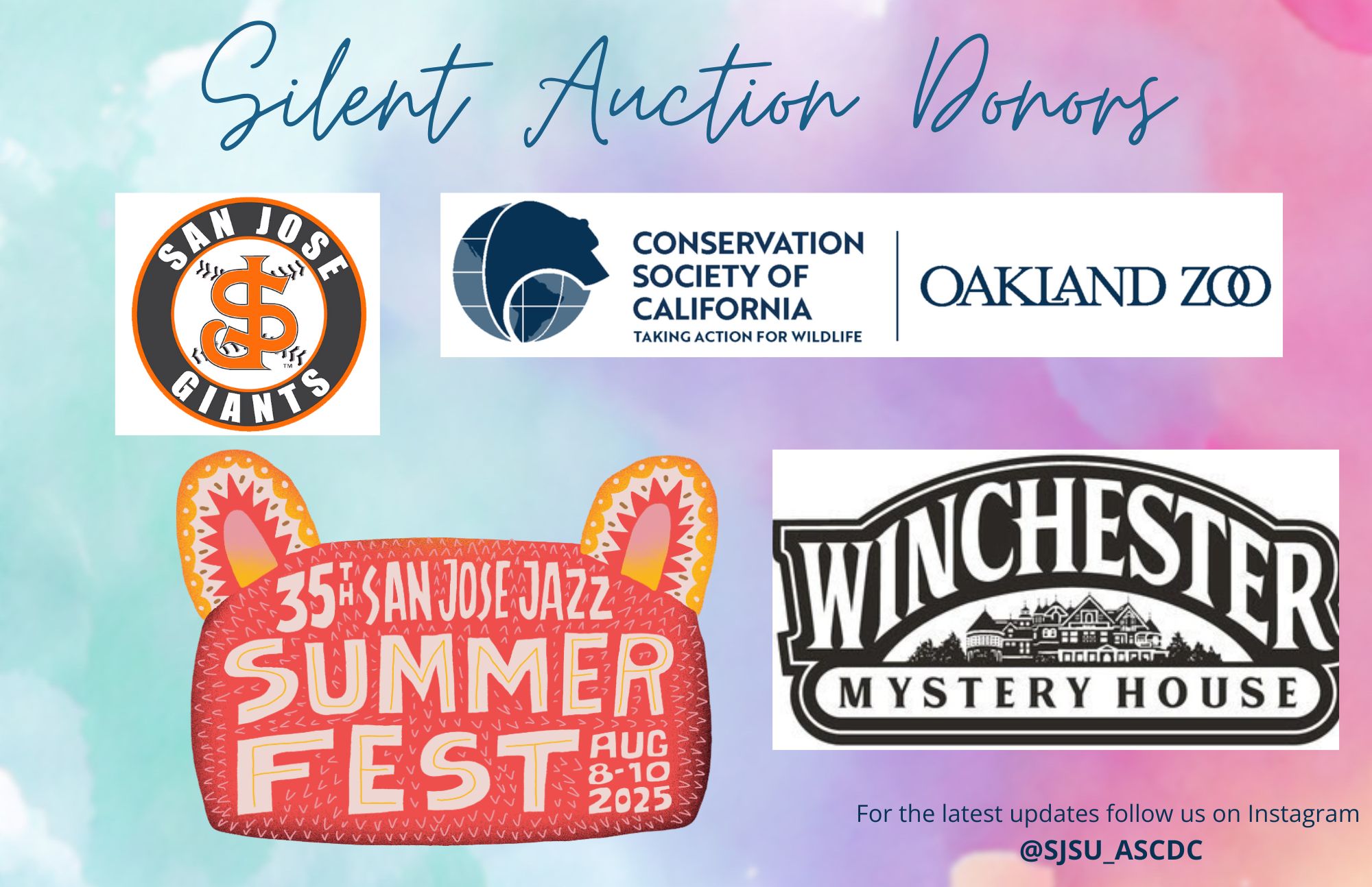 SJ Jazz, Oakland Zoo, Winchester Mystery House, SJ Giants Silent Auction Donors
