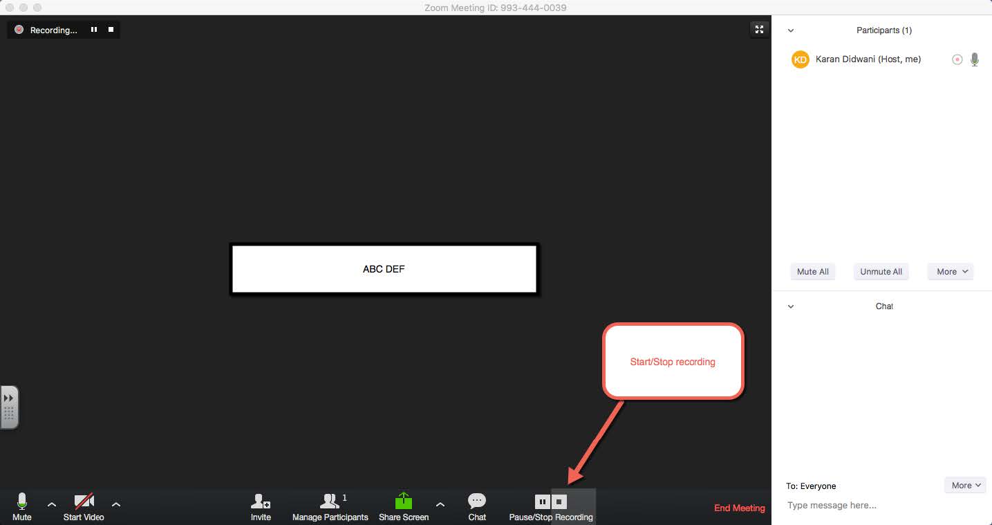 Record controls on the toolbar