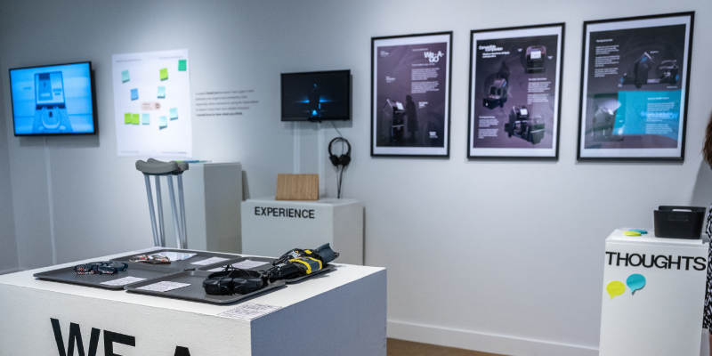 Gallery space with project exhibit.