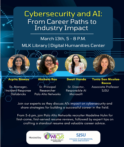 WiCyS Cybersecurity Event Flyer