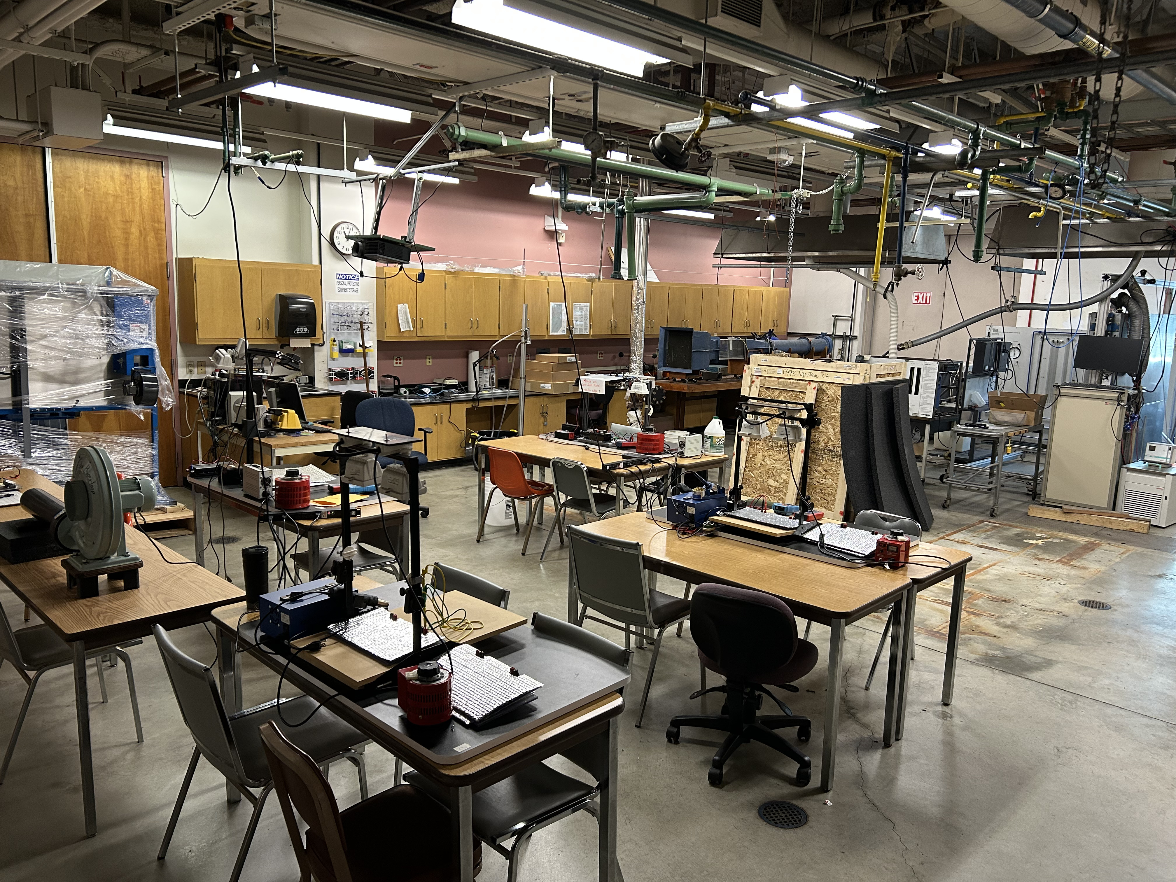 photo of desk adn lab materials