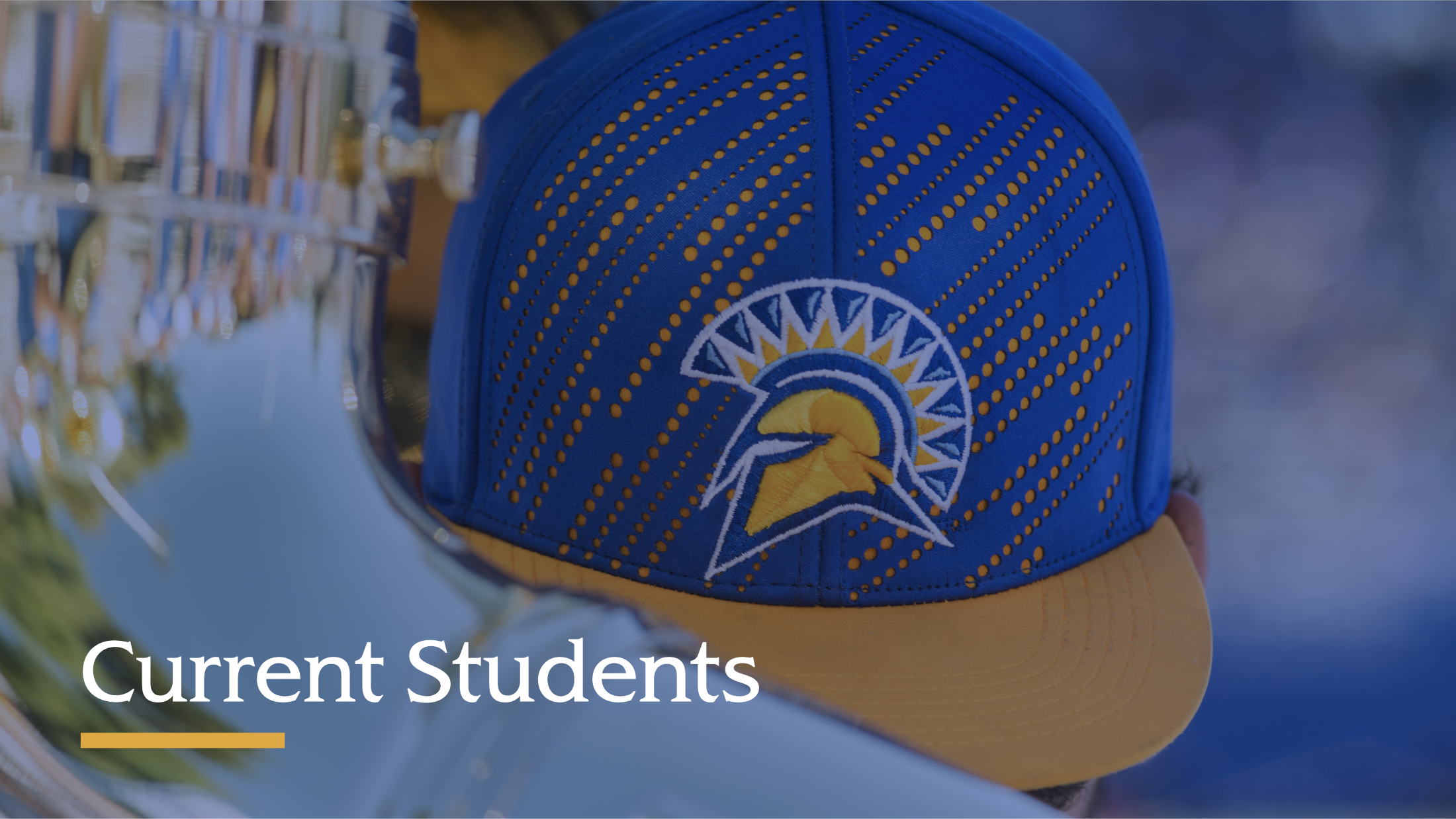 Baseball cap with SJSU logo and colors.