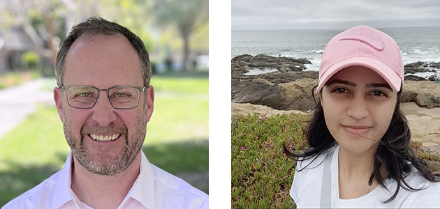 Headshots of Christopher Smallwood and Smriti Bhalerao.